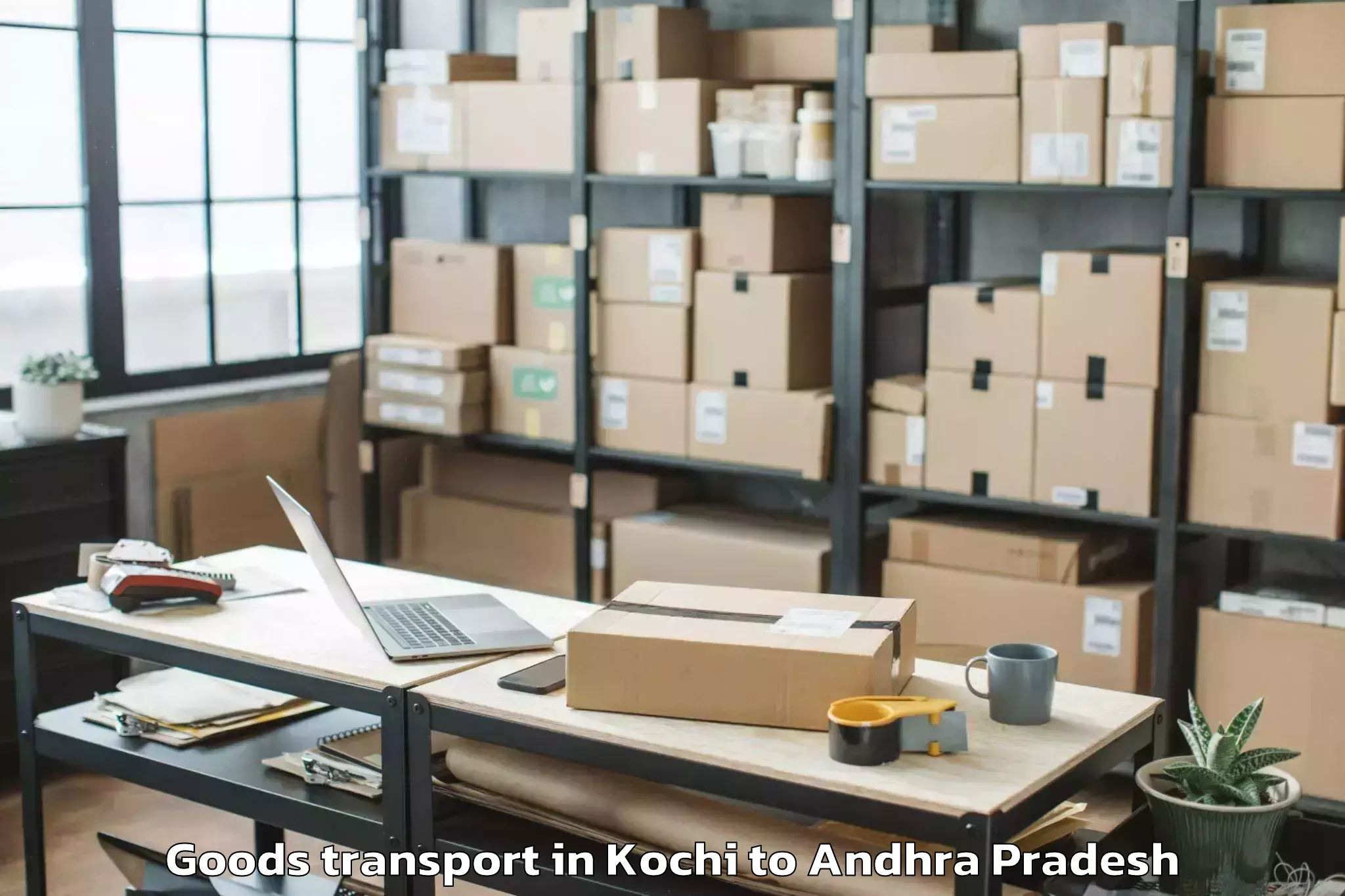 Easy Kochi to Nidamarru Goods Transport Booking